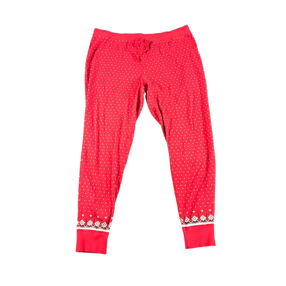 Hanna Andersson Red Polka Dot Fair Isle Organic Cotton Pajama Pants XXL Mens